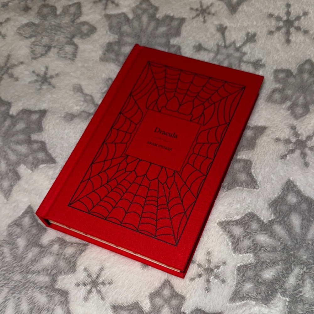 Dracula Red Hardcover Book with Spiderweb Design